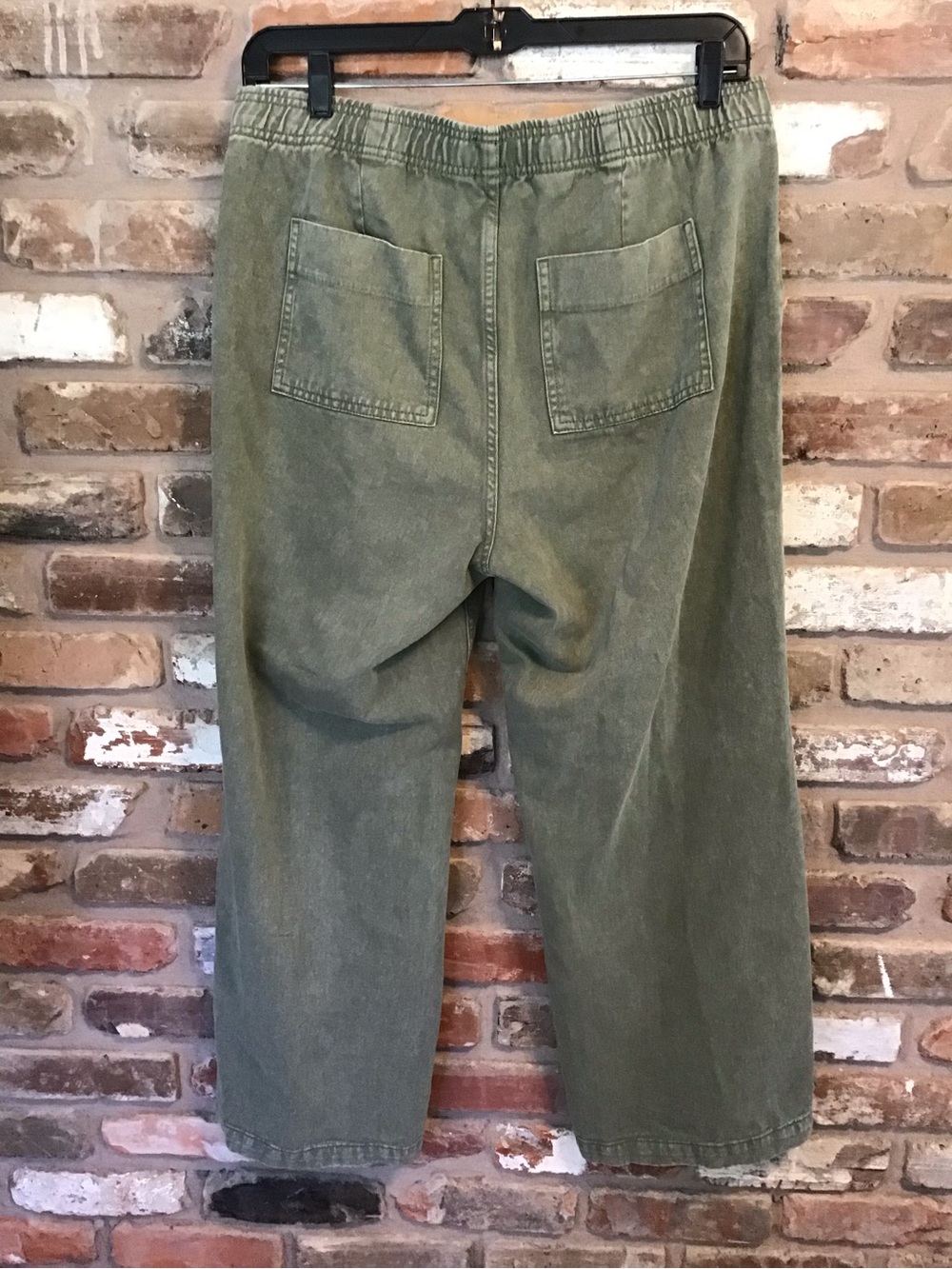 GAP Women's Pullon Olive Wide-Leg High Rise Utility Jeans L - Picture 3 of 5